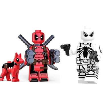 Imagem de Red Dead P W/Dog + Anti-Venom Kawaii Mini Figure X-Men Series Marvel Superhero Comic Book Character Movie Red & White & Black