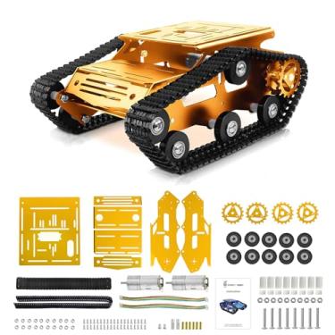 Imagem de YonPhsy Tank Car Chassis with Encoder Motor, Shock Absorbing Robot Chassis Full-Metal Robotic Moving Platform Track for RaspberryPi Arduino Jetson Microb DIY Maker Smart Robot Car Learning Kit