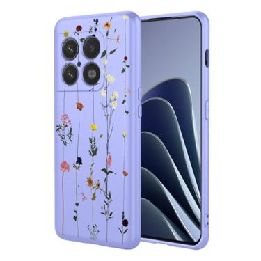 Imagem de KOARWVC Capa de telefone para OnePlus 10 Pro, NE2210 NE2211 1+10Pro, capa fofa com estampa de flor, fina, protetora, macia, amortecedora, para OnePlus 10 Pro, jardim roxo