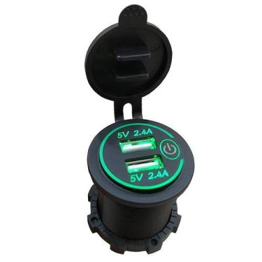 Imagem de 4.8a Dual tomada de soquete do carregador do carro do Usb com interrup