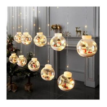 Imagem de Luzes de bola LED transparentes de Natal com cúpula de neve de 3 m - L