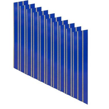 Imagem de Painel Ripado Autocolante MDF Carisma Kit 10 Ripas 45x10cm Parede Sala Quarto (Azul)