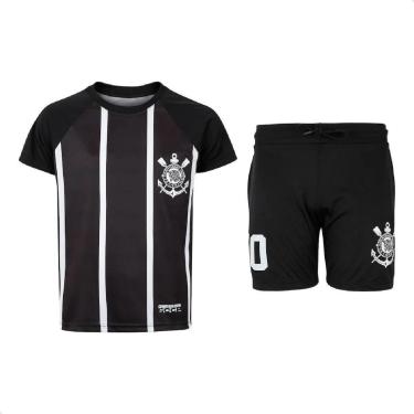 Imagem de Conjunto Camiseta E Shorts Corinthians Infantil Dia Crianças-Unissex