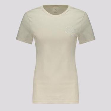 Imagem de Camiseta Puma ESS Script Feminina Off White-Feminino