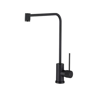 Imagem de Torneira de água potável direta torneira da pia da cozinha escova rotativa ouro torneira bebendo cromo preto, preto 1