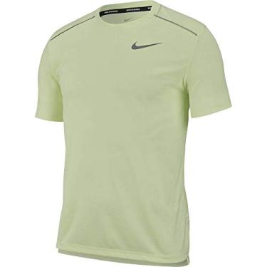 Imagem de Camiseta de corrida masculina Nike Dri-Fit Miler manga curta pouco volt/HTR/prata refletiva GG