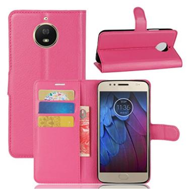 Imagem de Capa para Moto G5S Plus, carteira flip de couro PU premium com compartimento para cartão, suporte e fecho magnético [capa interna de TPU à prova de choque] Compatível com Moto G5S PLUS