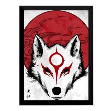 Imagem de Quadro Decorativo Okami Lobo Arte Poster Com Moldura - Fanarte