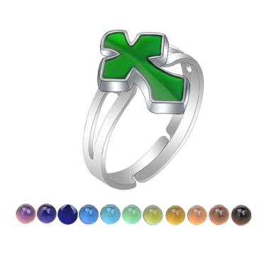 Imagem de AINILOVE Anel que muda de cor com sensor de temperatura oval/tartaruga/borboleta/pinguim animal humor anel de festa de aniversário joias presentes para filha, sobrinha, irmã amigas, Cobre, Sem pedra