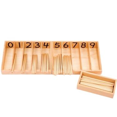 Imagem de YIJU Caixa de fuso Montessori Brinquedo de madeira Contagem clássica Varas de contagem Brinquedos de matemática Ferramenta de aprendizagem precoce para