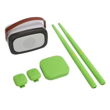 Imagem de Conjunto de Bateria Eletrônica Virtual, Kit de Bateria Air Hit, Conjunto de Bateria Elétrica Portátil, Com Baquetas, Pedais, Alto-falante, Sensor de Movimento 3D, para (Verde)