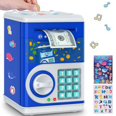 Imagem de Cofrinho LJZJ Azul Escuro com Senha - Segurança para Crianças