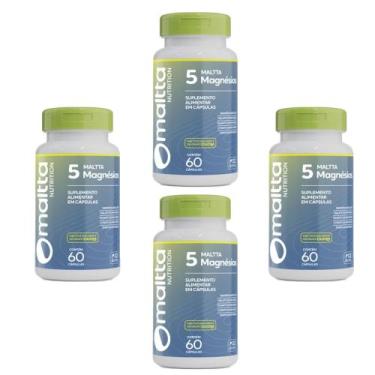 Imagem de Kit 4 Duom 5 Magnésios Quelato Malato Taurato Citrato Óxido 4x60 Cápus
