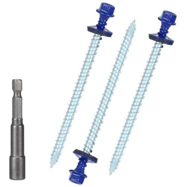 Imagem de Parafusos de telhado de metal Bobibbi 10 x 7,62 cm azuis 250 unidades