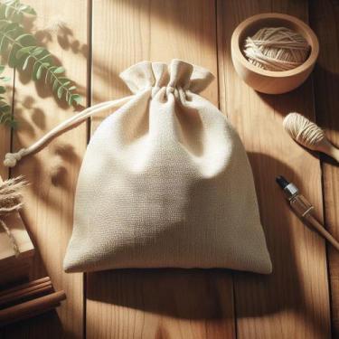 Imagem de 100 Saco Embalagem Ecológicos 15x15 Ecobag 100% Algodão Cru Natural Re