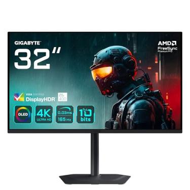 Imagem de Gigabyte MO32U Monitor de jogos OLED 4K UHD de 31,5 polegadas - 3840 x 2160, 165Hz, 0,03ms, 250 cd/m², Display HDR True Black 400, HDMI 2.1, Displayport 1.4