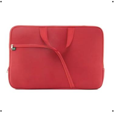 Imagem de Pasta Case Capa Notebook Com Bolso 14/15/17 Polegadas Casual Resistente Impermeável (VERMELHA, 14.1)