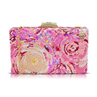 Imagem de Bolsas clutch para mulheres, bolsa de noite com lantejoulas, bolsa tiracolo rígida, bolsa pequena, bolsas para casamento, formatura, festas (estilo 638