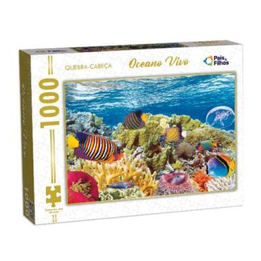 Imagem de Quebra-Cabeça Oceano Vivo - 1000 peças - Pais & Filhos - Pais e Filhos