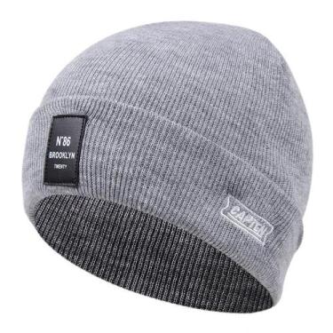 Imagem de Gorro De Lã Macio Com Bordado Para Inverno Masculino, Chapéu Casual De