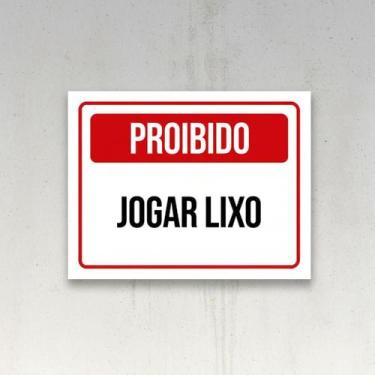 Imagem de Placa Acm De Proibido Jogar Lixo 18X23 - Sinalizo