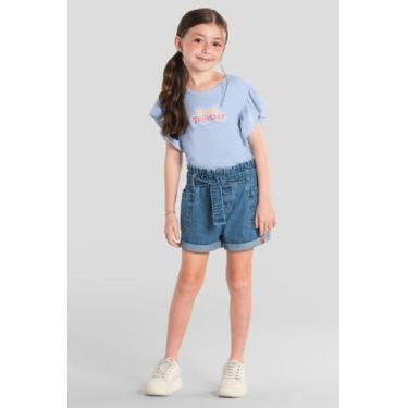 Imagem de Blusa infantil menina em malha flamê Mundi, 10, Azul
