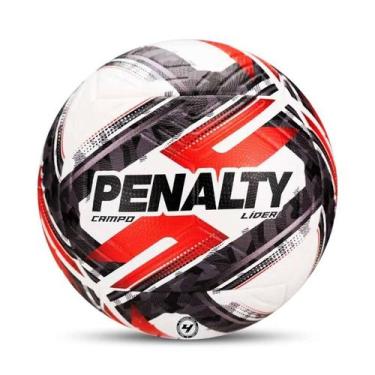 Imagem de Bola Penalty Campo Lider N4 - Infantil - Branco preto vermel, Branco p