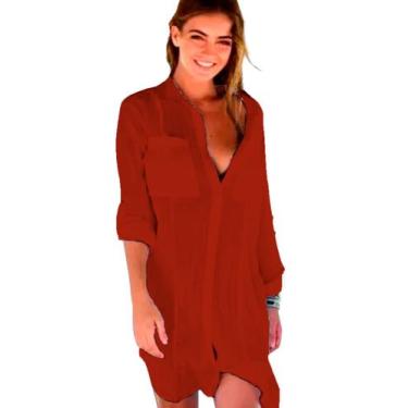 Imagem de Saida de Praia  Vestido Camisão Chemise Moda Verão  - GISELE FREITAS, 