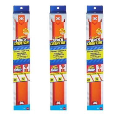 Imagem de Pista Hot Wheels Track Creator Kit 9 Retas + 6 Adaptador - Mattel