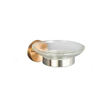 Imagem de Knurling Design Rose Gold Escovado Montagem na Parede Gancho de Roupas Suporte de Papel Higiênico Barra de Toalhas Instalações de Cozinha Acessórios de Banheiro, saboneteira