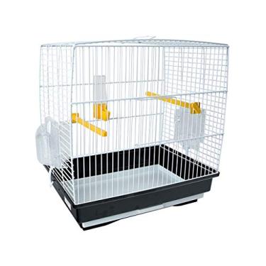 Imagem de KIZQYN Gaiolas de pássaro de aço inoxidável grande gaiola de papagaio pombo portátil pequeno pássaros gaiola de viagem gaiola de voo para animais de estimação (cor: preto)