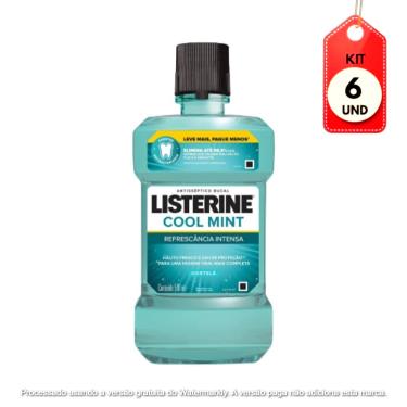 Imagem de Kit C/06 Listerine Cool Mint Enxaguante Bucal 500Ml 