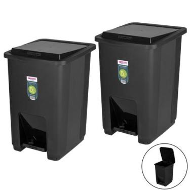 Imagem de Kit 2 Lixeira 15 Litros Com Pedal Cesto De Lixo Para Banheiro Cozinha 