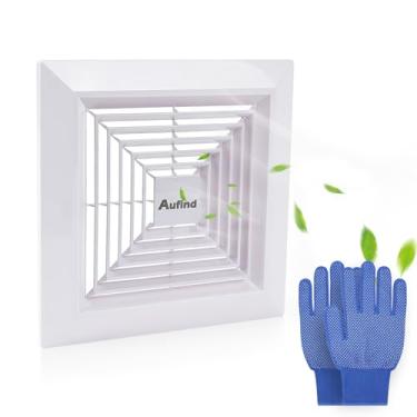 Imagem de Aufind Capa de exaustor de banheiro de 23 x 23 cm com mola, exaustor quadrado de teto ou parede, ventilador de teto, grade, difusor de ar, exaustor de desviador, capa de plástico para ventilador