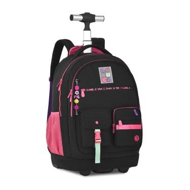 Imagem de Mochila De Rodas Luluca Juvenil Pandinha Escolar - Preto