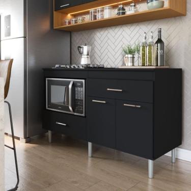 Imagem de Balcão Armário de Cozinha Para Cooktop 1,40m 5 Bocas 2 Portas Turim