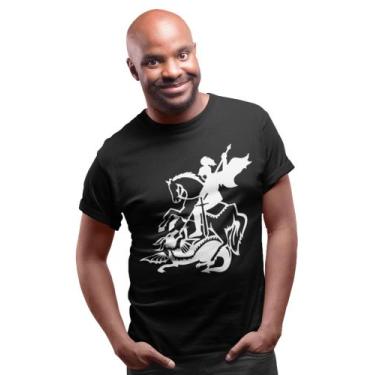Imagem de Camiseta São Jorge Guerreiro Protetor Masculina - Blackchic, Preto, P