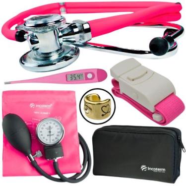 Imagem de Kit Aparelho Pressao Esfigmomanometro Estetoscopio Rappaport - Love Sa