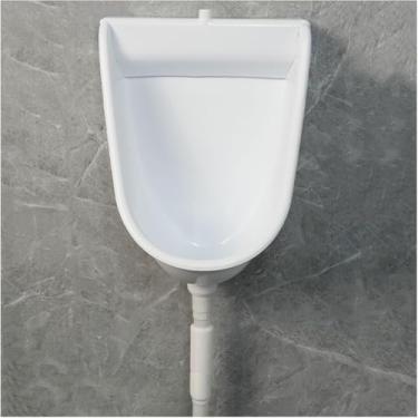 Imagem de Mictório De Plástico Masculino Mictório Ao Ar Livre Mictório Temporário, Desviador De Urina Montado Na Parede Mictório Sem água Com Mangueira, Banheiro Mó, White, single urinal