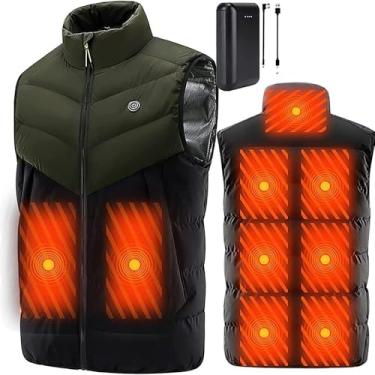 Imagem de Colete De Colete Aquecido Com Bateria De 10000mah Para Homens, Colete De Aquecimento Elétrico, Colete De Aquecimento Corporal De 9 Zonas, Roupas Quentes Aquecidas Elétricas Inteligen, C, XL