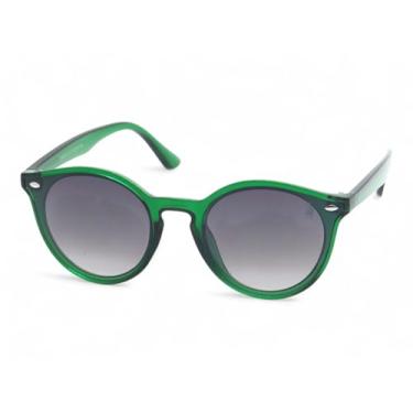 Imagem de Óculos De Sol Unissex Redondo Polo London Club com Proteção UV400 kit contém Case Couro ECO (Verde Clear)