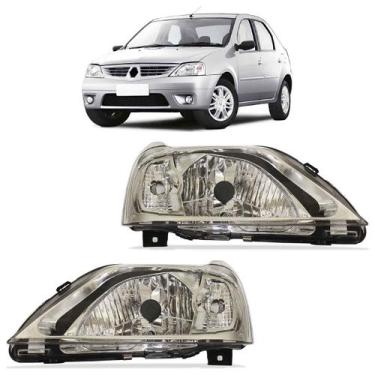 Imagem de Farol Dianteiro Logan 2007 A 2010 Máscara Cromada - Automotive Imports