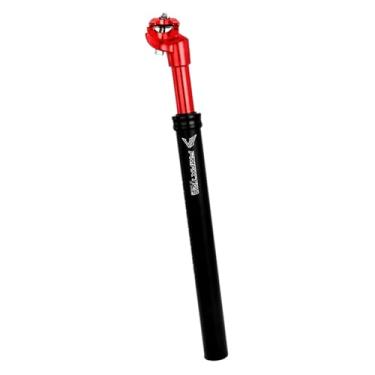 Imagem de Baoblaze Canote de selim com suspensão para bicicleta, peças de bicicleta, amortecedor ajustável, canote para passeio, escalada, viagem e corrida, 27.2 Mm Vermelho
