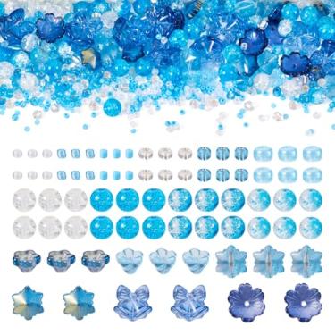 Imagem de Craftora 1 caixa de contas de cristal transparente de vidro do mar, contas de semente de vidro, floco de neve, flor, Natal, sino, pônei, miçanga para fazer joias, kits de contas, pulseiras faça você