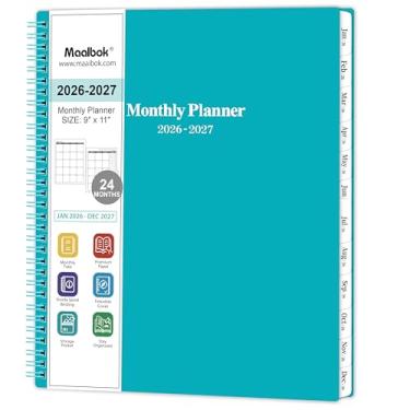 Imagem de Agenda mensal 2024-2026 - Calendário mensal 2024-2026 com bolso de dois lados, julho de 2024 - junho de 2026, 23 x 28 cm, agenda de calendário de 2 anos, capa de papelão