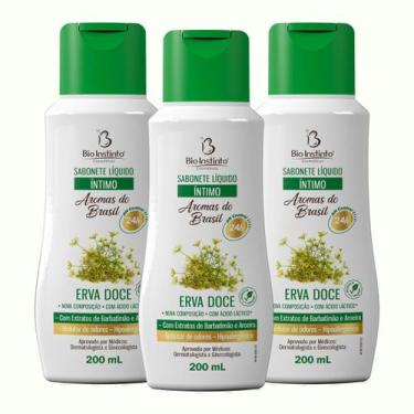 Imagem de KIT 3 UNDs Sabonete Íntimo Líquido ERVA DOCE Bio Instinto 600 ml  Redu