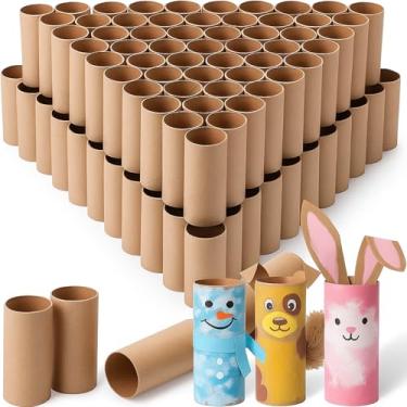 Imagem de MotiMind 240 tubos de papelão para artesanato, 2 tamanhos, rolos de papel higiênico vazios, tubos de papel higiênico a granel para projetos DIY em sala de aula, 4 x 9 cm, 3,2 x 9 cm