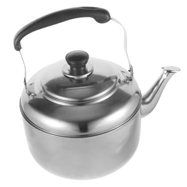 Imagem de wang hao shop Chaleira de chá, chaleira de água térmica doméstica, chaleira de grande capacidade, fogão a gás, chaleira de grande capacidade, alerta para calefação doméstica, prata/20 x 12,2 x 24 C