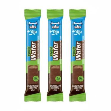 Imagem de Kit 3 veggie wafer chocolate vegetal 5g de proteina +mu - MAISMU