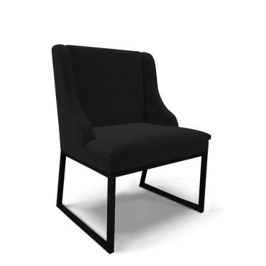 Imagem de Cadeira Sala De Jantar Industrial Preto Liz Veludo Preto D03 - D`rossi